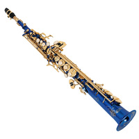 Bb Straight Soprano Saxophone Brass Body Bakelite Head Blue/Gold Lacquered Adjustable Professional Woodwind Instrument HYM-770