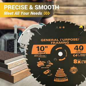 Hoja <span class=keywords><strong>de</strong></span> Sierra Circular TCT <span class=keywords><strong>de</strong></span> 40 Dientes para Madera, 10 Pulgadas, para Demolición: Madera Dura y MDF con Corte <span class=keywords><strong>de</strong></span> Clavos - Product Image 4