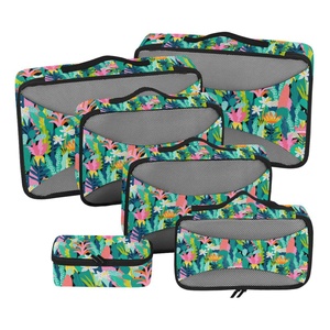 Juego de 6 Organizadores de Equipaje con Diseño de Cactus, Logotipo Personalizado, Cubos de Compresión para Almacenamiento de Maletas, con Parte Superior de Malla - Product Image 1