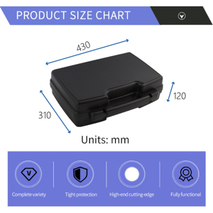 Hộp đựng dụng cụ bảo vệ bằng nhựa cứng đơn giản, màu đen, tùy chỉnh, bán buôn, có mút xốp đã cắt sẵn - Product Image 5