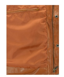 Chaqueta Acolchada Personalizada para Hombre, 100% Cuero Nappa Genuino, Color Intenso, Cierre YKK, Marca Privada OEM, Estilo Urbano Premium - Product Image 4