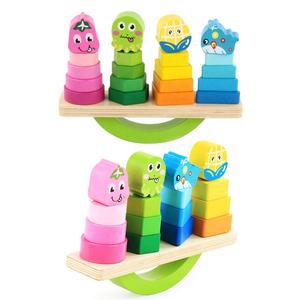 Voorschoolse Houten Stapelen Speelgoed Educatief Geometrie Vorm Stapelen Balanceren Bouwstenen Voor Peuters - Product Image 6