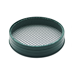 Tamis de jardin galvanisé en métal Compost Dirt Soil Round Riddle avec 3 tailles de mailles interchangeables - Product Image 1