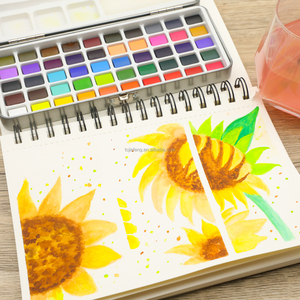 Juego de Pinturas de Acuarela Sólida Artecho de 50 Colores para Papel, Lienzo y Vidrio con Pincel Incluido - Product Image 6
