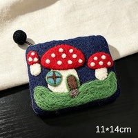 Porte-monnaie en feutre de laine fait main, mini pochette en feutre aiguilleté motif champignon ou mouton, portefeuille en feutre pour enfants, logo personnalisé, vente en gros OEM ODM