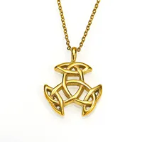 Collier pendentif ancre à nœud celtique ajouré, en acier inoxydable poli et durable, bijou à chaîne délicate