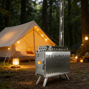 INBESTCAMP Attrezzatura per Pecorella, Stufa Portatile Pieghevole in Legno per Sauna da Esterno e Interno, Riscaldatore a Legna in Acciaio - Product Image 1