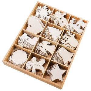 10 pz albero di natale in legno pendenti ornamento decorazioni natalizie per la festa a casa di capodanno natale per bambini regali - Product Image 3