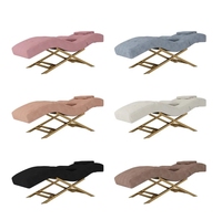 Lit de spa facial moderne de luxe rose doré pour salon de beauté, lit réglable et inclinable pour sourcils et cils, à vendre