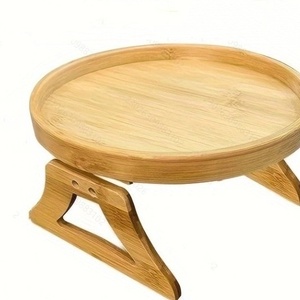 Storage <b>Tray</b> <b>Table</b> Sofa Armrest Clip-On <b>Trays</b> Natural Bamboo Sofa Practical TV Snack <b>Trays</b> for Remote Control Drink Snacks - Product Image 6