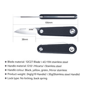 <span class=keywords><strong>Sanrenmu</strong></span> de gama alta 325S-GB G10 mango 12C27 hoja pequeña mini cuchillos hoja plegable supervivencia al aire libre cuchillo de autodefensa - Product Image 3