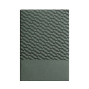 Cuaderno de tapa dura A5, imitación de cuero, textura diagonal, color verde, encuadernación cosida - Product Image 1