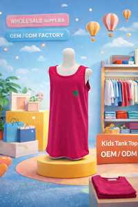 Débardeur en coton sans manches pour enfants OEM ODM, léger et respirant, pour filles, été et hiver, vente en gros, fabricant, taille XL - Product Image 4