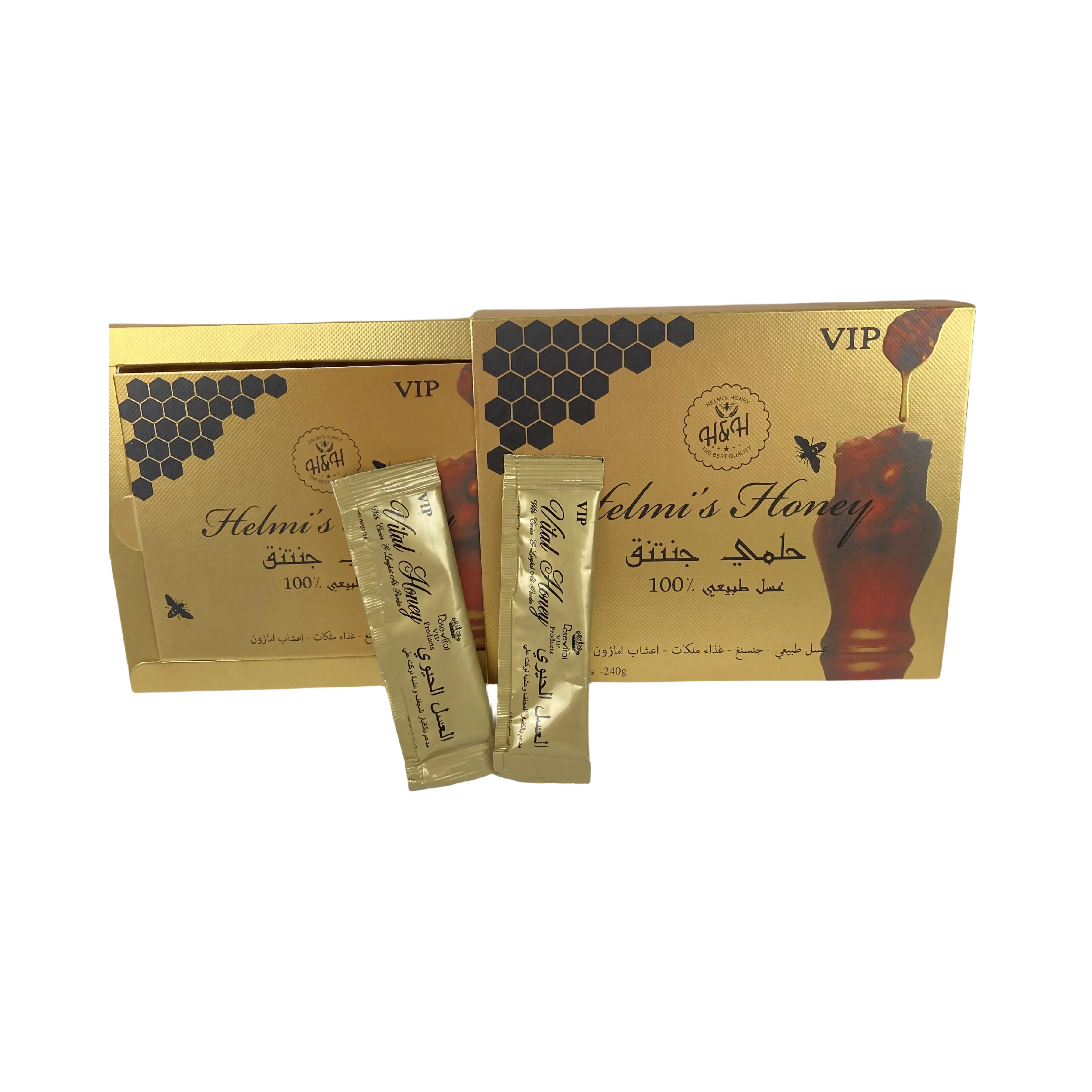 מותאם אישית OEM מלכותי Vip דבש מלכותי דבש מתוק טבעי תוצרת מלזיה סיטונאי קופסת תצוגה שחור שור
