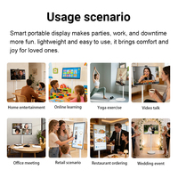 Téléviseur portable à écran tactile de 24 pouces, processeur 8 cœurs, système d'exploitation Android, 128 Go de stockage, batterie intégrée, caméra 13MP, téléviseur mobile intelligent, moniteur rotatif