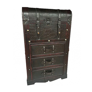 Wholesale 100% Solid Wood Retro Craft Product Large Classic Wooden Trunk <strong>Brown</strong> <strong>Storage</strong> <strong>Box</strong> for Wine With Handle - Product Image 1