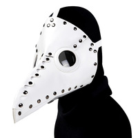 Masque d'oiseau de la peste pour Halloween et Noël, pour hommes et femmes, cosplay anime, masque intégral effrayant et amusant pour les fêtes, en cuir PU de haute qualité