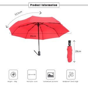 Wholesale Customized Straight 3-Fold Fully-Automatic Windproof <b>Umbrella</b> with Modern Logo Print for Business Gifts - Product Image 4