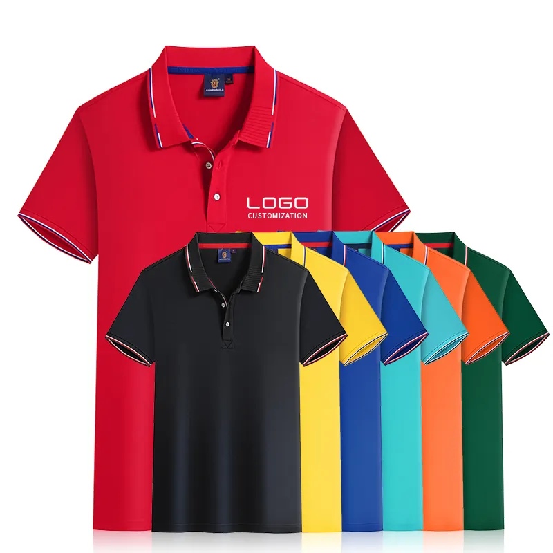2022 पुरुषों पोलो गोल्फ शर्ट 100% कपास मुद्रित टी-शर्ट कॉलर पोलो शर्ट कस्टम लोगो