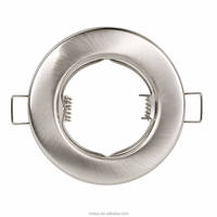Braket Rumah Lampu Bulat Besi, Bingkai Downlight Tersembunyi, Dapat Disesuaikan Kemiringannya untuk Lampu Sorot GU10 MR16, Fitting Multi Lampu