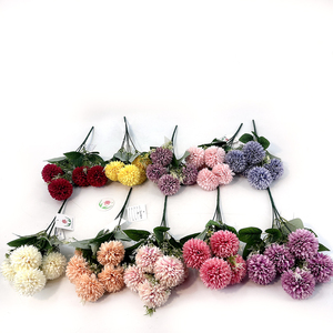 Vente en gros de 35cm de petit Kiku Chrysanthème Bush Bouquet de <span class=keywords><strong>fleurs</strong></span> funéraires <span class=keywords><strong>Fleurs</strong></span> de cimetière <span class=keywords><strong>artificielles</strong></span> <span class=keywords><strong>pour</strong></span> tombes Arrangements commémoratifs - Product Image 1