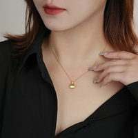 Collier boule minimaliste en argent sterling 2024 Collier pendentif boule brossé en or 18 carats cz pavé pour femme