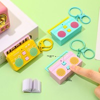 Porte-clés pendentif mini lecteur de cassette rétro Macaron de dessin animé, breloque anti-stress pour la guérison du cœur et la confession, cadeau DIY