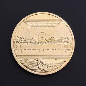 <span class=keywords><strong>Da</strong></span> Vinci Jesus ultima cena Souvenir Coin, gesù placcato oro sfida monete personalizzate - Product Image 2