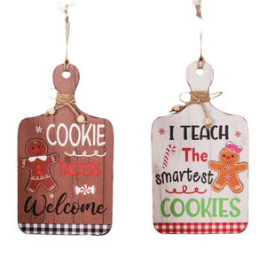 Décoration Murale Créative de Noël en Bois Gravé Homme en Pain d'Épices, Écologique, pour Magasin et Accueil - Product Image 4