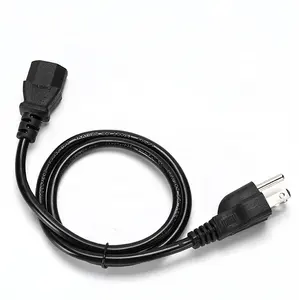 1.2m 1.5m 1.8m Black High Quality CN/US/EU/UK standard character tail power cord AC power three-plug adapter cable