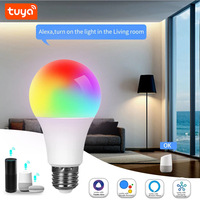 Ampoule LED Intelligente Wi-Fi Tuya 9W, Plafonnier RGB Compatible Alexa Google Home, Contrôle via Application Maison Intelligente, Matériau PC