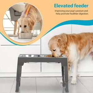 Yeni sürüm özel yükseltilmiş paslanmaz çelik yem kasesi kolay temiz köpek yavruları ve yaşlı köpekler için yükseltilmiş köpek besleyicileri - Product Image 4