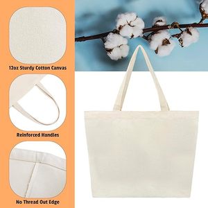 Sacs de shopping en toile réutilisables avec fermeture éclair, personnalisables avec logo imprimé par sublimation, en coton écologique, vente en gros - Product Image 2