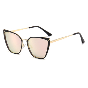 Wholesale Custom Logo Metal Cat Eye <b>Spring</b> <b>Hinge</b> Unisex Sunglasses with UV400 Lenses 6 Colors - Product Image 1