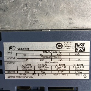 อินเวอร์เตอร์ฟูจิ อิเล็กทริก รุ่น FRN0004E2S-4C 400V 3 เฟส ระบบควบคุมเวกเตอร์ ไดรเวอร์ปรับความถี่ - Product Image 4