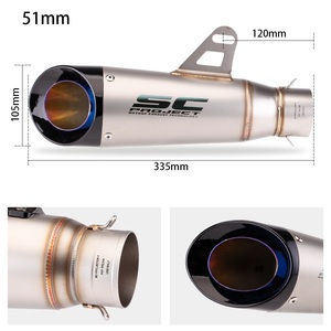 Xe máy sửa đổi nghiêng Miệng hai lớp và ba lớp ống xả cho ninja400 650 Z900 R3 race350sc - Product Image 2