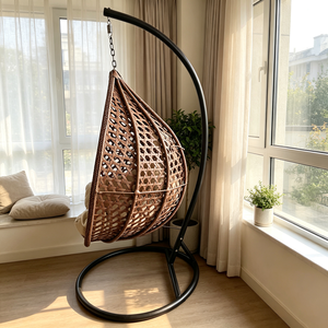 Wholesale Custom Outdoor Furniture Living Room Metal Egg Swing Chair with Quick-Dry Cushion for Patio <strong>Hanging</strong> Balcony <strong>Garden</strong> - Product Image 4