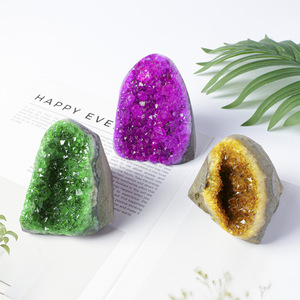Vente en gros de pierres de guérison en cristal naturel, rectangulaires/carrées, polies, pour la purification, la méditation, les grappes de cristaux colorés pour le Feng Shui - Product Image 5