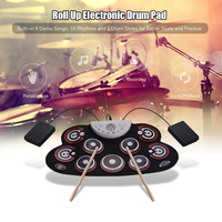 Jeu de tambours électroniques en Silicone, tambour Portable, Instruments de musique numérique, 1 pièce