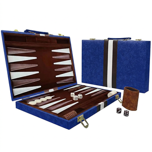 Custom Premium Quality <b>Backgammon</b> Game Set Portable Folding Travel <b>Board</b> Set with Dice Cups Classic Game for Home Family Play - Product Image 2