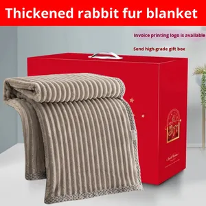 Thickened Wool <b>Rabbit</b> Velvet Blanket Gift Box Set All-Season Factory Cross-Border Wholesale - Product Image 2