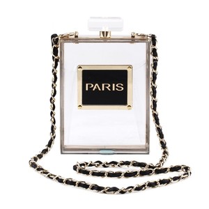 Borsa a tracolla trasparente per bottiglia di profumo nero di lusso alla moda - Product Image 6