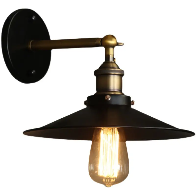hot sell new design Industrial Antique decoration wall lamp black metal lamp shade E27 home indoor sconce
