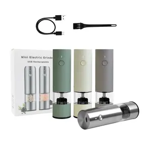 Utensilios de cocina, <span class=keywords><strong>molinillo</strong></span> de especias de acero inoxidable, automático, recargable, Mini <span class=keywords><strong>Molinillo</strong></span> Eléctrico de sal y pimienta, <span class=keywords><strong>molinillo</strong></span> de pimienta portátil - Product Image 1