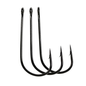 50pcs Baitholder Fishing Hooks - Long Shank With 2 Barbs, Size 4/0, For Saltwater & Freshwater