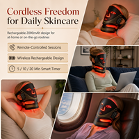 Masque facial sans fil en silicone OEM pour le traitement de l'acné, l'éclaircissement de la peau, anti-rides, masque complet pour le visage et le cou, appareil de beauté
