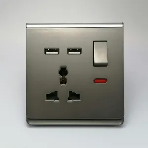 Interruptor eléctrico universal, enchufe de pared con 2 puertos usb, venta a bajo precio