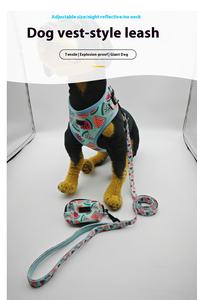 Set tali kekang anjing enam potong kualitas tinggi <span class=keywords><strong>Harness</strong></span> dada bernapas Mewah kerah anjing peliharaan tersedia Kecil Sedang besar XL - Product Image 5