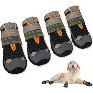 Chaussures pour chien Bobite, motif uni, sport, écologiques, antidérapantes, toutes saisons, en cuir et caoutchouc, modernes, imperméables - Product Image 4
