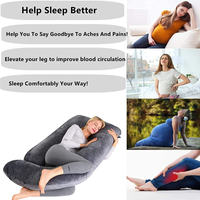 Almohada de Maternidad en Forma de U, de Espuma Viscoelástica, Altura Ajustable, con Cojín de Terciopelo para Soporte de Vientre, Espalda y Cadera